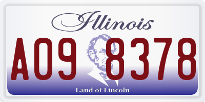IL license plate A098378