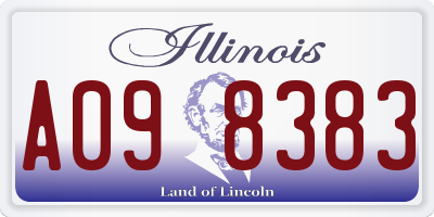 IL license plate A098383