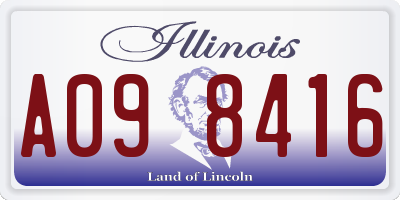 IL license plate A098416
