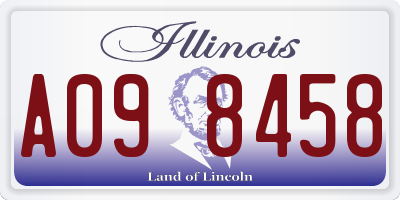 IL license plate A098458