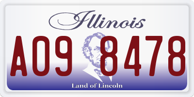 IL license plate A098478