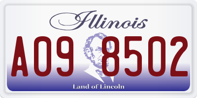 IL license plate A098502