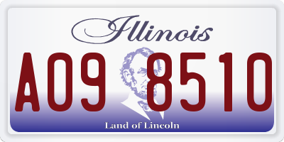 IL license plate A098510