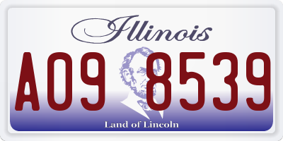 IL license plate A098539