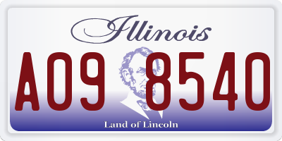 IL license plate A098540