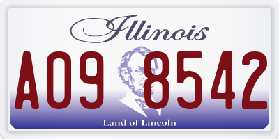 IL license plate A098542