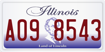 IL license plate A098543