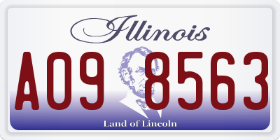 IL license plate A098563