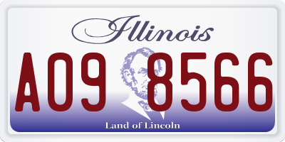 IL license plate A098566