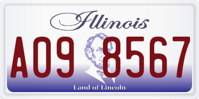 IL license plate A098567