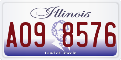 IL license plate A098576