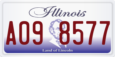 IL license plate A098577