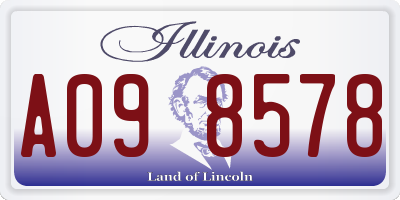 IL license plate A098578