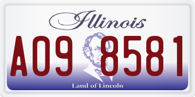IL license plate A098581