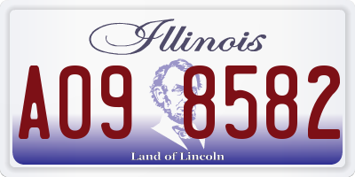 IL license plate A098582