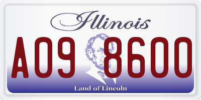IL license plate A098600