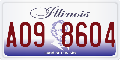 IL license plate A098604