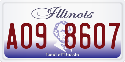 IL license plate A098607