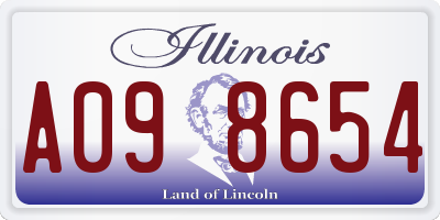 IL license plate A098654