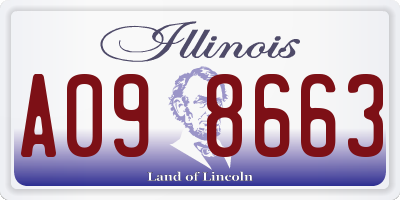 IL license plate A098663