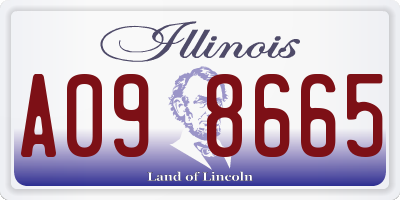 IL license plate A098665