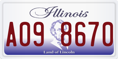 IL license plate A098670