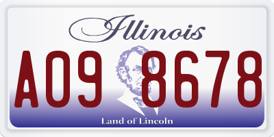 IL license plate A098678