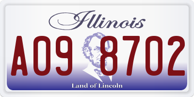 IL license plate A098702