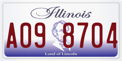 IL license plate A098704