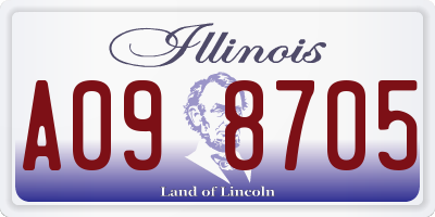 IL license plate A098705