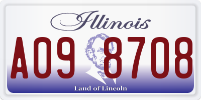 IL license plate A098708