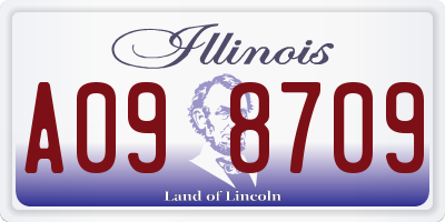 IL license plate A098709
