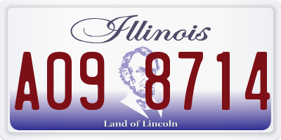IL license plate A098714