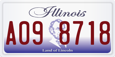 IL license plate A098718
