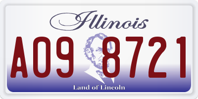 IL license plate A098721