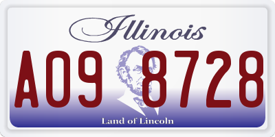 IL license plate A098728