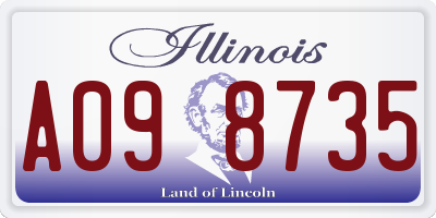 IL license plate A098735