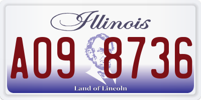 IL license plate A098736