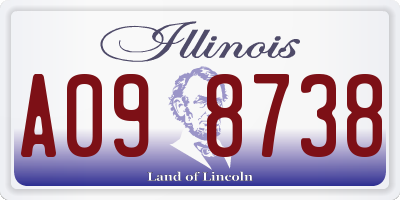 IL license plate A098738