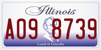 IL license plate A098739