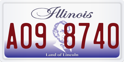 IL license plate A098740