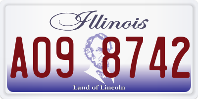 IL license plate A098742