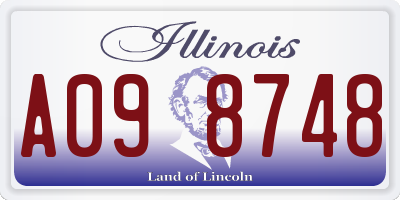 IL license plate A098748