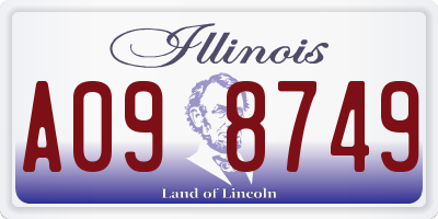 IL license plate A098749
