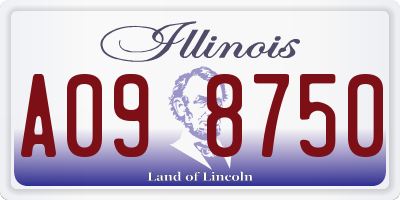 IL license plate A098750