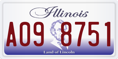 IL license plate A098751
