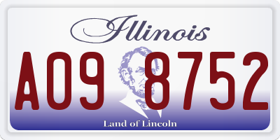 IL license plate A098752