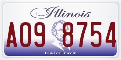 IL license plate A098754