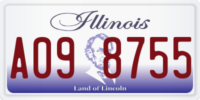 IL license plate A098755