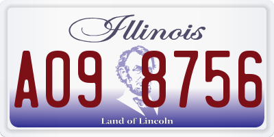 IL license plate A098756